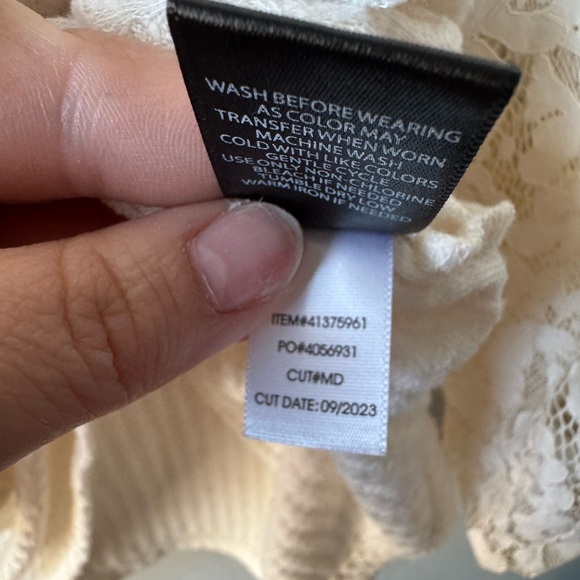 Torrid Cream Sweater with Lace Sleeves - Picture 8 of 12